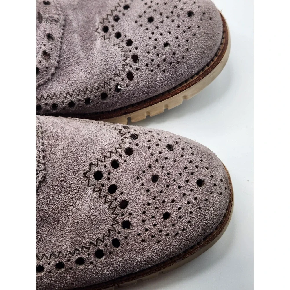 Cole Haan Shoes‎ Mens Size 9 Purple Suede Wingtip Oxford Brogue Zerogrand Dress